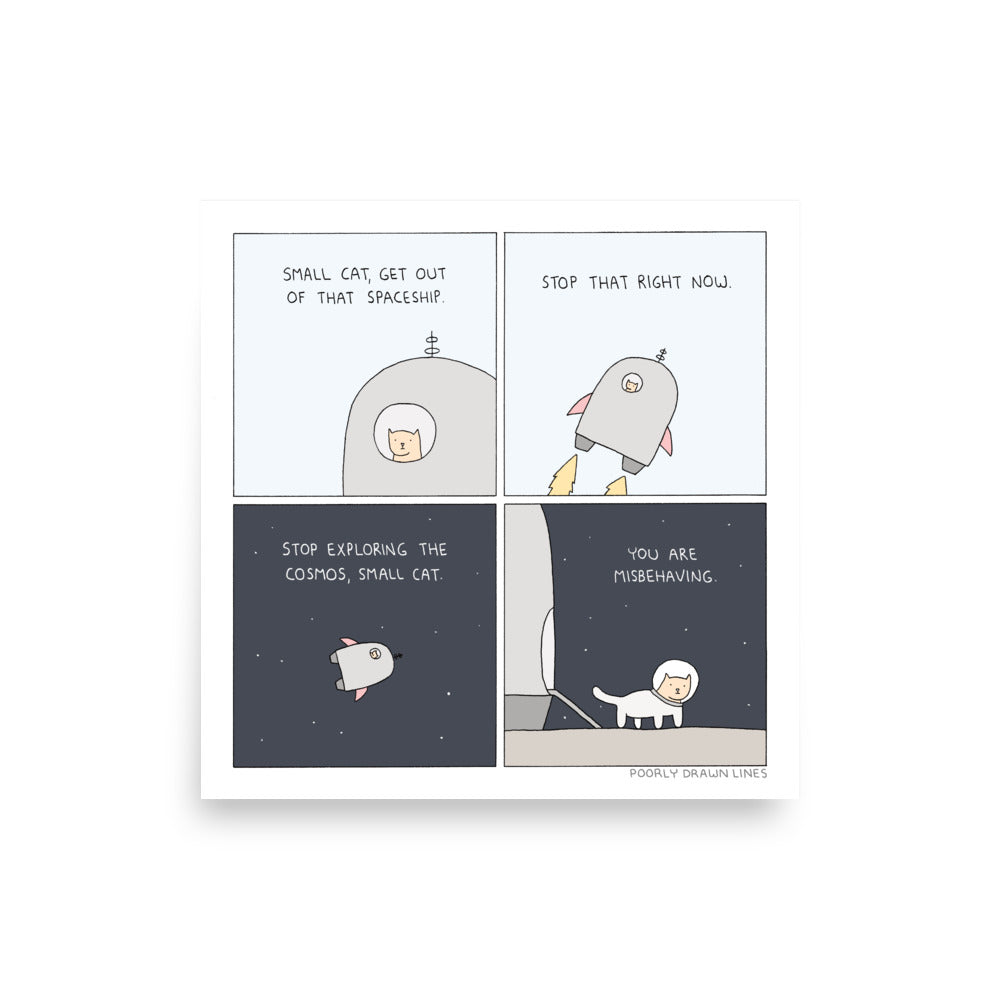 "Bad Small Cat" Print