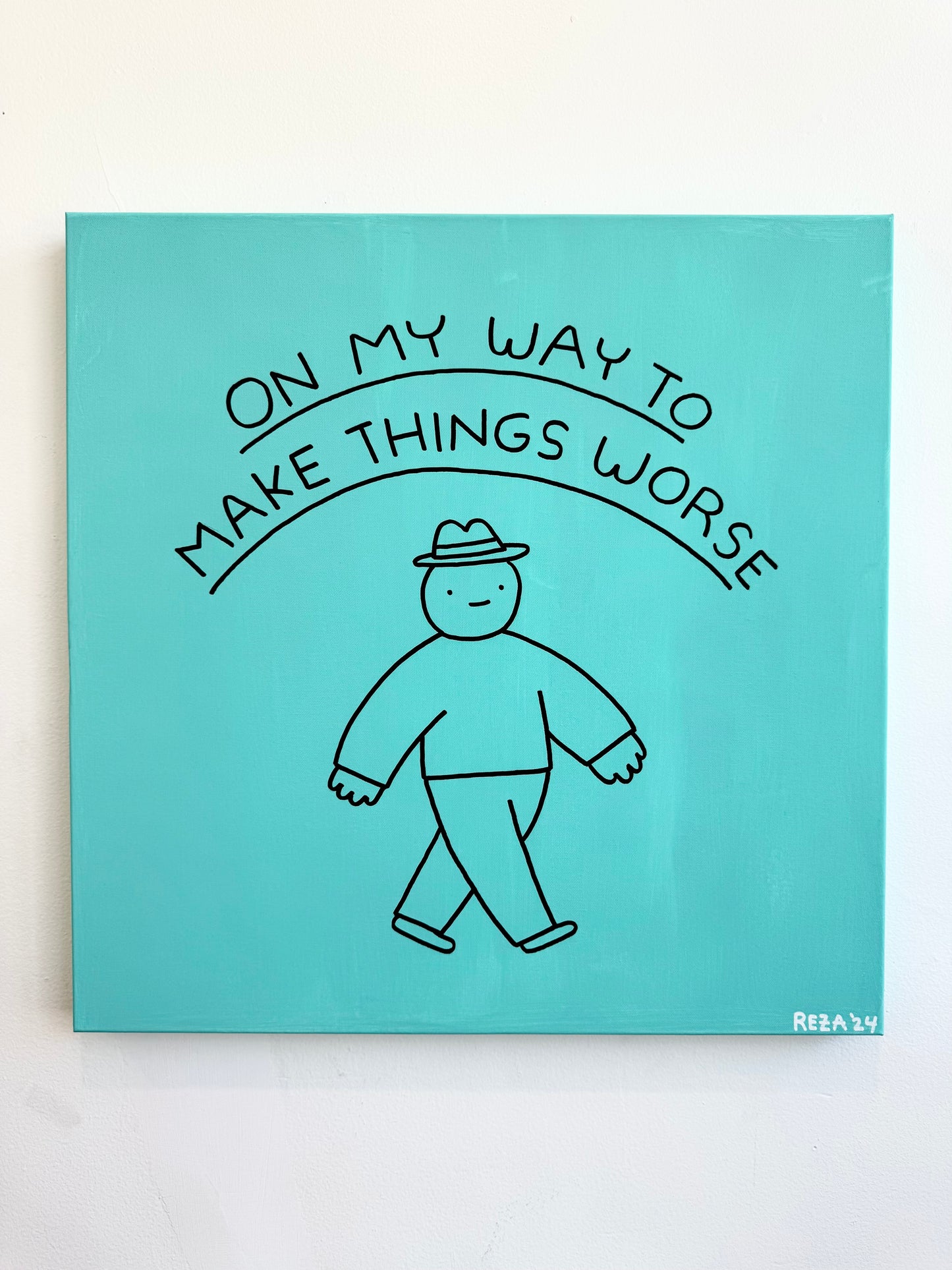 "On My Way" Painting in Blue