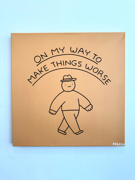 "On My Way" Painting in Orange